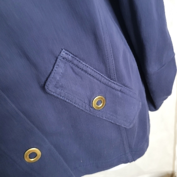 JM Collections Rain Wind Jacket Women's Large Navy Blue - Picture 3 of 12